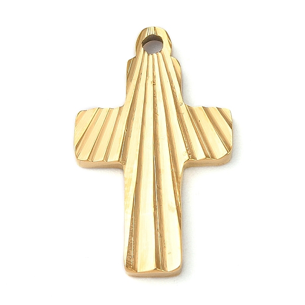 

PandaHall Ion Plating(IP) 304 Stainless Steel Pendants, Cross Charm, Golden, 22x13x1.9mm, Hole: 1.6mm 304 Stainless Steel Cross