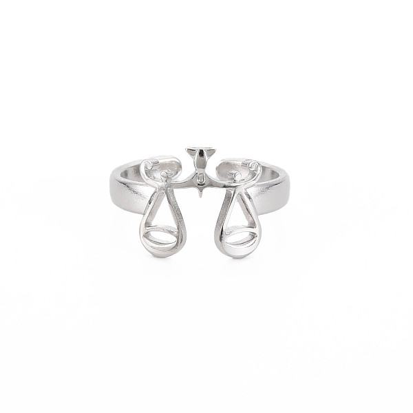 

PandaHall 304 Stainless Steel 12 Constellations/Zodiac Signs Open Cuff Ring for Women, Stainless Steel Color, Libra, US Size 6 3/4(17.1mm)...