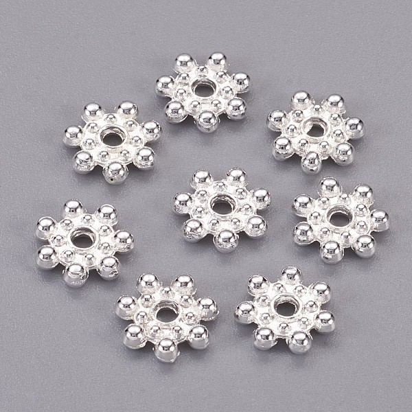 

PandaHall Tibetan Style Alloy Daisy Spacer Beads, Daisy, Silver Color Plated, 8x2mm, Hole: 1.5mm Alloy Flower