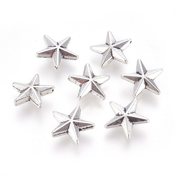 

PandaHall Tibetan Style Alloy Beads, Star, Lead Free & Nickel Free & Cadmium Free, Antique Silver, 12x12x4mm, Hole: 1mm. Alloy Star