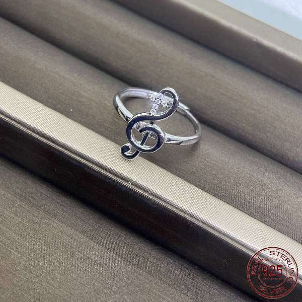 

PandaHall Sterling Sliver Rings, Music Note, Silver, US Size 8(18.1mm) Sterling Silver Musical Note