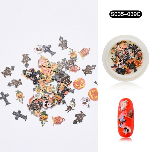 

PandaHall Halloween Nail Stickers, Nail Art Cabochons, Mixed Shape, for Fingernails Toenails Nail Tips Decoration, Mixed Color..., Multicolor