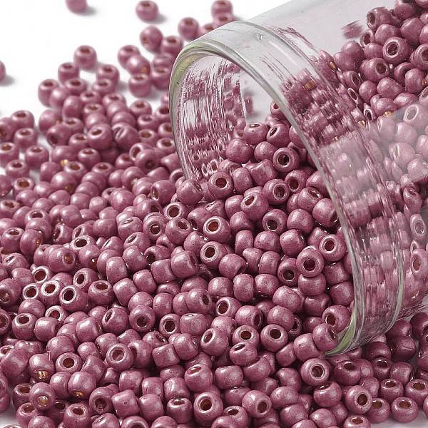 

PandaHall TOHO Round Seed Beads, Japanese Seed Beads, (PF553F) PermaFinish Pink Rose Metallic Matte, 11/0, 2.2mm, Hole: 0.8mm, about...