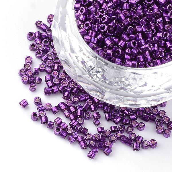 

PandaHall Plated Glass Bugle Beads, Blue Violet, 1~2x1.5~2mm, Hole: 0.5mm, about 100g/bag Glass Purple