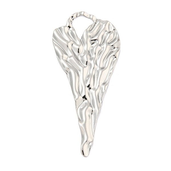 

PandaHall 304 Stainless Steel Big Pendants, Textured, Heart Charm, Stainless Steel Color, 56x25x2mm, Hole: 2mm 304 Stainless Steel Heart
