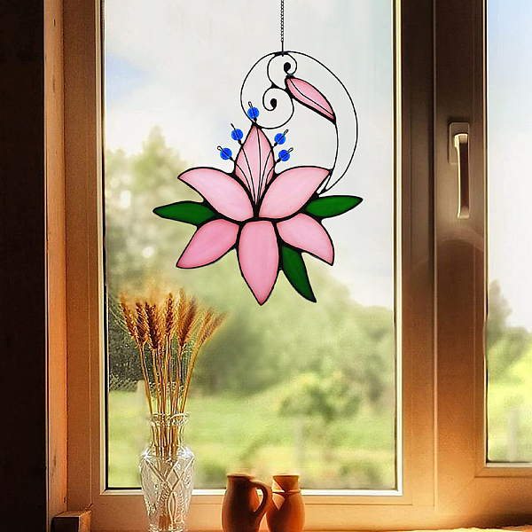 ユリの花のアクリル窓掛け1個
