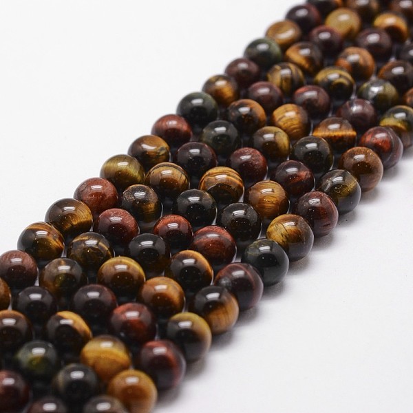 

PandaHall Natural Tiger Eye Bead Strands, Round, 8mm, Hole: 1mm, about 49pcs/strand, 15 inch Tiger Eye Round