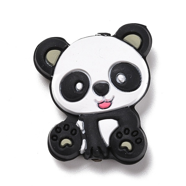 

PandaHall Silicone Focal Beads, Panda, Dark Gray, 29x24x7mm, Hole: 2.5mm Silicone Panda
