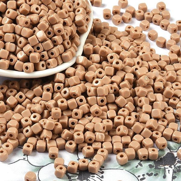 

PandaHall Opaque Acrylic Beads, cube, BurlyWood, 4x4x4mm, Hole: 1.4mm Acrylic Cube Orange
