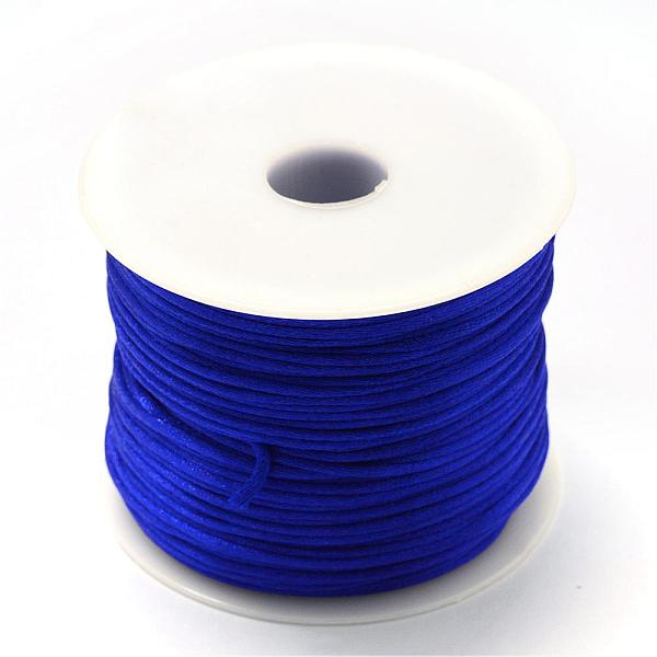 

PandaHall Nylon Thread, Rattail Satin Cord, Blue, 1.5mm, about 100yards/roll(300 feet/roll) Nylon Blue