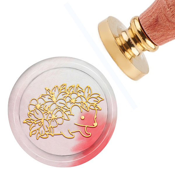 

PandaHall CRASPIRE Wax Seal Stamp Hedgehog Sealing Wax Stamps Flower 30mm Removable Brass Head Sealing Stamp with Wooden Handle for...