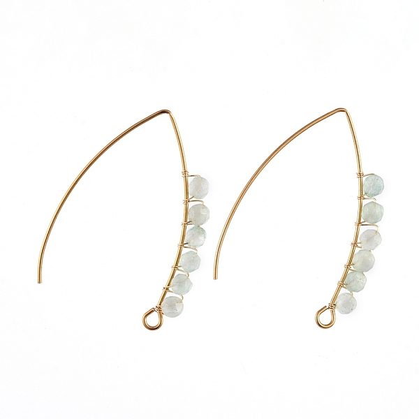 

PandaHall Dangle Earrings, with Natural Green Aventurine Round Beads, 304 Stainless Steel Earring Hooks and Copper Wire, 42x29.6x4.3mm Green...
