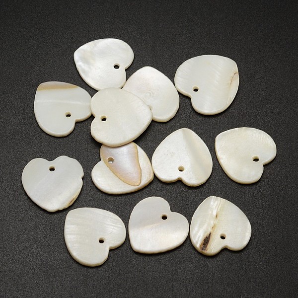 

PandaHall Shell Heart Pendants, Seashell Color, 17x17x2mm, Hole: 1mm Shell Heart
