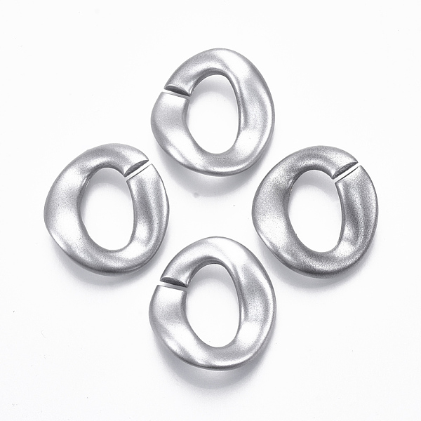 

PandaHall Spray Painted CCB Plastic Linking Rings, Quick Link Connectors, For Jewelry Curb Chains Making, Oval Twist, Silver, 32x29.5x9mm...