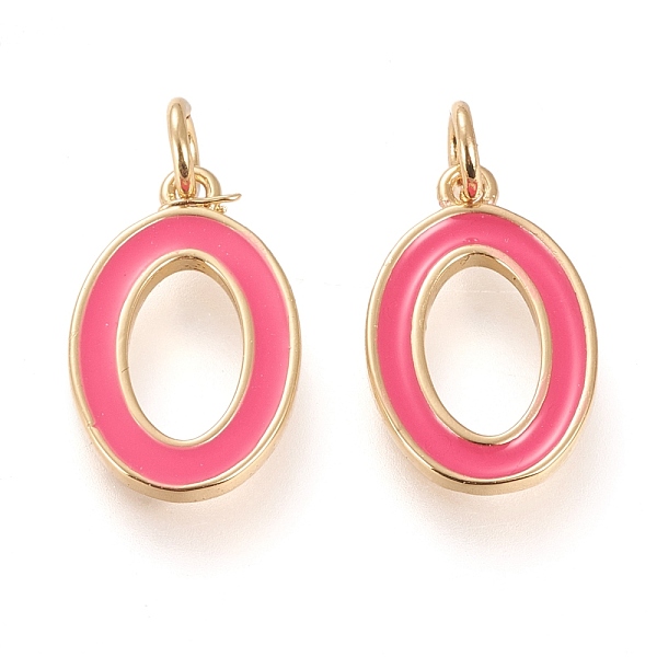 

PandaHall Brass Enamel Pendants, with Jump Ring, Long-Lasting Plated, Real 18K Gold Plated, Letter.O, Hot Pink, Letter.O, O: 17.5x11x1.8mm...