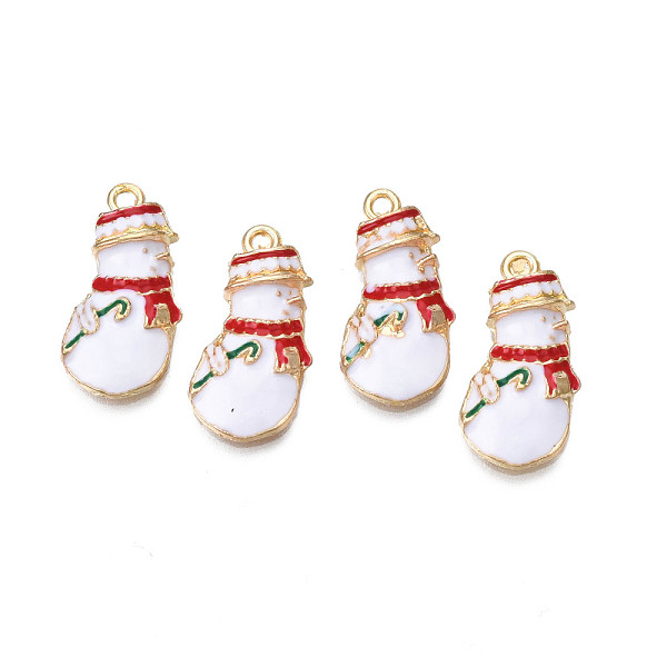 

PandaHall Rack Plating Alloy Enamel Pendants, Cadmium Free & Nickel Free & Lead Free, Light Gold, Christmas, Snowman, Dark Red...