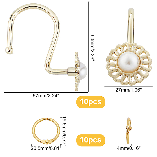 

PandaHall AHANDMAKER Zinc Alloy Window Curtain Hook, Calabash S Shape with Plastic Bead Pothook, Eco-Friendly Iron Loose Leaf Book Binder...