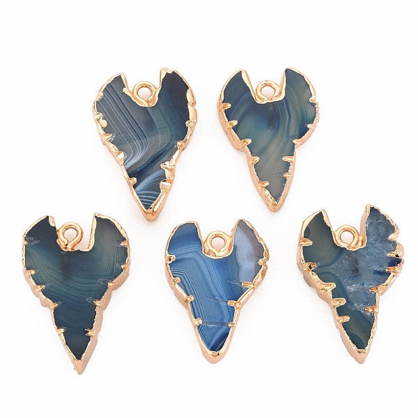 

PandaHall Natural Agate Pendants, with Light Gold Plated Iron Findings, Dyed & Heated, Heart, Dark Slate Blue, 27.5~31x20~21x5~6.5mm, Hole...