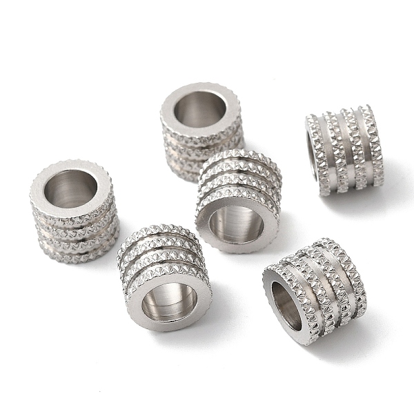 

PandaHall 202 Stainless Steel European Beads, Large Hole Beads, Column, Stainless Steel Color, 10x8mm, Hole: 6.5mm 202 Stainless Steel...