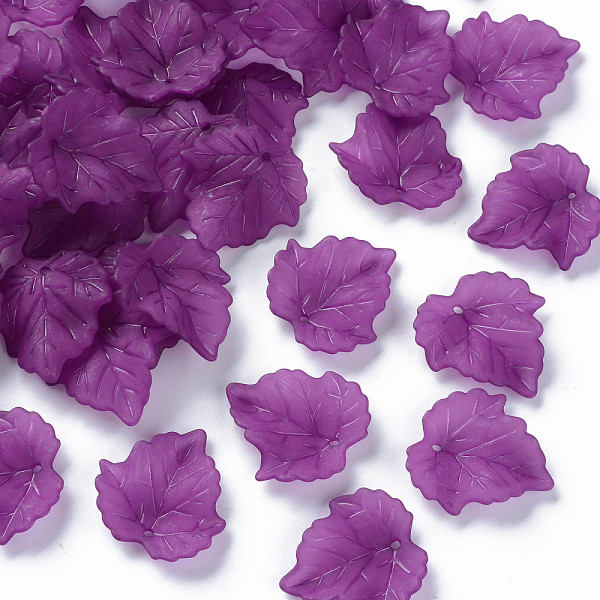 

PandaHall Autumn Theme Transparent Frosted Acrylic Pendants, Maple Leaf, Purple, 24x22.5x3mm, Hole: 1mm, about 962pcs/500g Acrylic Leaf...