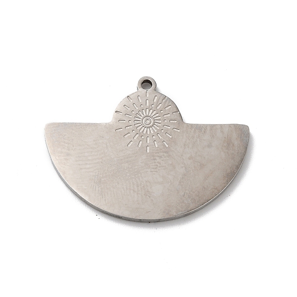 

PandaHall Bohemian Style 304 Stainless Steel Pendant, Half Round, Stainless Steel Color, 22x30x1.5mm, Hole: 1.4mm 304 Stainless Steel Half...