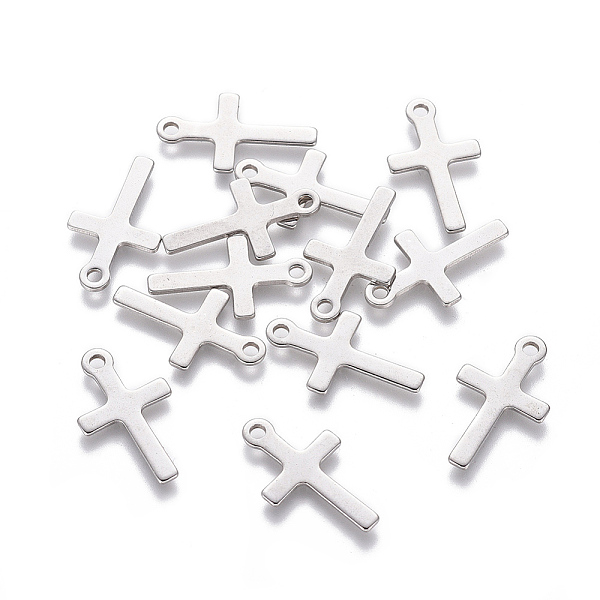 

PandaHall 201 Stainless Steel Pendants, Cross, Stainless Steel Color, 16.5x10x0.6mm, Hole: 1.4mm 201 Stainless Steel Cross