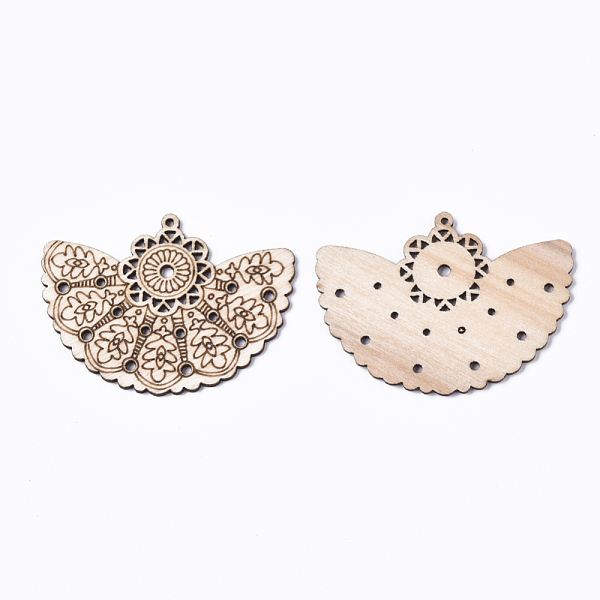 

PandaHall Undyed Natural Wooden Chandelier Components Links, Laser Cut Shapes, Flower, Antique White, 48x65x2mm, Hole: 1.6mm and 2mm Wood..., Orange