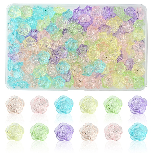 180個6色透明アクリルビーズ