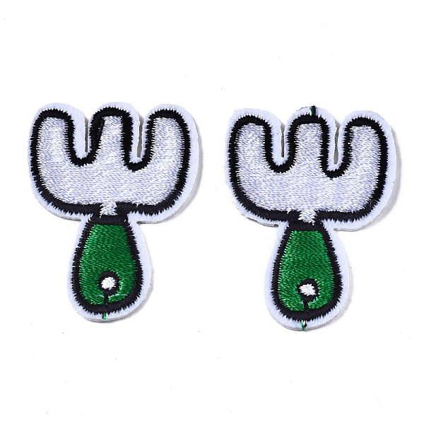 

PandaHall Computerized Embroidery Cloth Iron On/Sew On Patches, Costume Accessories, Appliques, Fork, Green, 41x29.5x1.5mm Cloth Tableware...