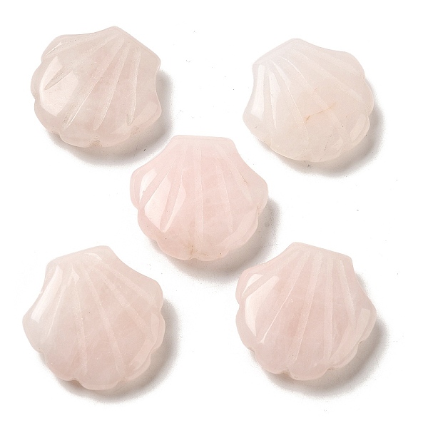 

PandaHall Natural Rose Quartz Carved Healing Shell Figurines, Reiki Energy Stone Display Decorations, 30~30.5x30x8~8.5mm Rose Quartz Shell...