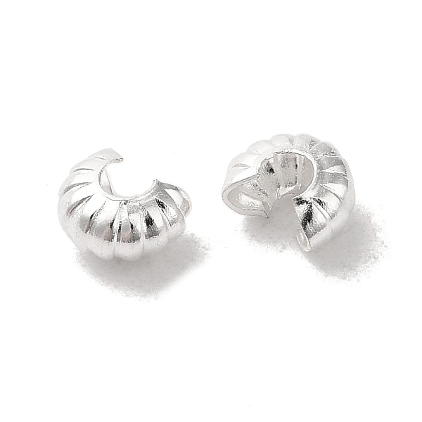 

PandaHall Brass Crimp Beads Covers, Silver, 4x2.5mm, Hole: 2.5mm Brass
