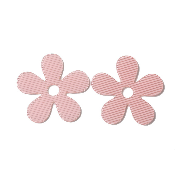 

PandaHall Cellulose Acetate(Resin) Cabochons, Flower, Pink, 45.5x46.5x2.5mm, Hole: 7.5mm Cellulose Acetate Flower Pink