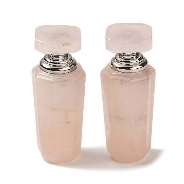 

PandaHall Natural Rose Quartz Dropper Perfume Bottles, with Stainless Steel Color Tone 304 Stainless Steel Findings, SPA Aromatherapy...
