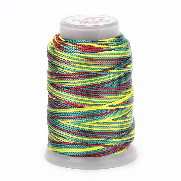 

PandaHall 5 Rolls 12-Ply Segment Dyed Polyester Cords, Milan Cord, Round, Yellow Green, 0.4mm, about 71.08 Yards(65m)/Roll Polyester