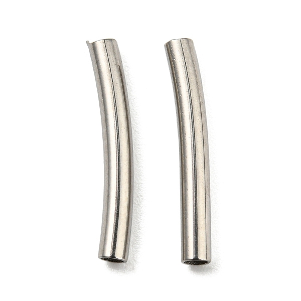 

PandaHall 304 Stainless Steel Tube Beads, Curved Tube, Stainless Steel Color, 15x2mm, Hole: 1.4mm 304 Stainless Steel Tube
