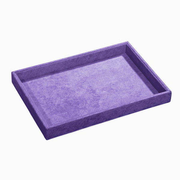 

PandaHall Synthetic Wood Jewelry Displays, Covered with Velvet, Lilac, 350x240x32mm Velvet Purple