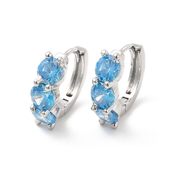 

PandaHall Cubic Zirconia Hoop Earrings, Platinum Brass Jewelry for Women, Cadmium Free & Lead Free, Light Blue, 15.5x16.5x5mm, Pin...