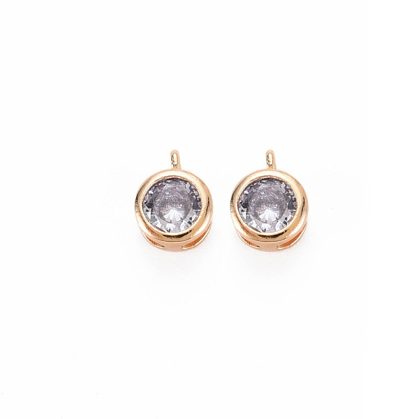 

PandaHall Brass Charms, with Rhinestone, Nickel Free, Flat Round, Real 18K Gold Plated, Alexandrite, 7x5x3mm, Hole: 1mm Brass+Rhinestone..., Purple