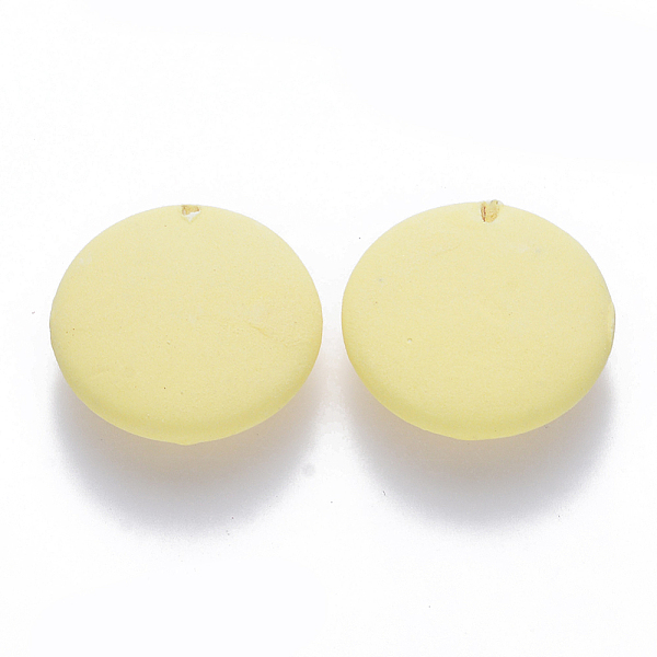 

PandaHall Handmade Porcelain Beads, Frosted, Flat Round, Yellow, 20x6mm, Hole: 0.6mm Porcelain Flat Round Yellow