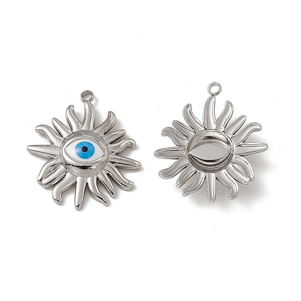 

PandaHall 201 Stainless Steel Enamel Pendants, Sun with Evil Eye Charm, Stainless Steel Color, 22x19.5x3.5mm, Hole: 1.2mm Stainless...