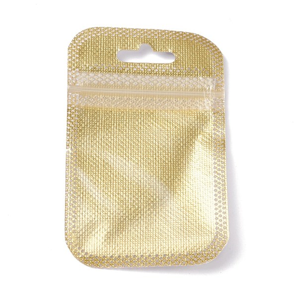 PandaHall PP Non-Woven Zip Lock Bags, Resealable Bags, Self Seal Bag, Rectangle, Goldenrod, 9x5.5x0.15cm Plastic Gold