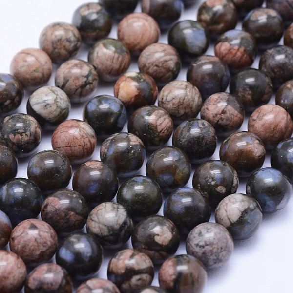 

PandaHall Natural Gemstone Beads Strands, Round, 4mm, Hole: 0.5mm, about 100pcs/strand, 15.7 inch(40cm) Llanite Round Black