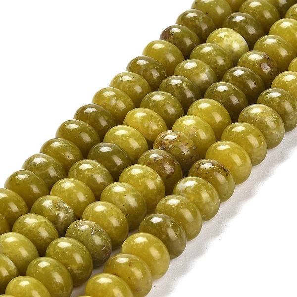 

PandaHall Natural Lemon Jade Beads Strands, Rondelle, 10x6mm, Hole: 1mm, about 61pcs/strand, 15.20 inch(38.6cm) Lemon Jade Rondelle