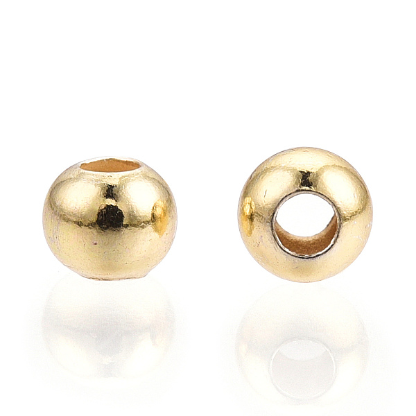 

PandaHall 925 Sterling Silver Beads, Round, Real 18K Gold Plated, 3x2.5mm, Hole: 1.4mm Sterling Silver Round