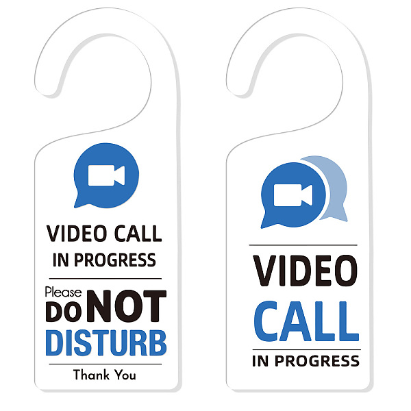 

PandaHall Acrylic Notice Door Hanger Sign, Public Warning Sign, Video Call In Progress Please Do Not Disturb, Word, 240x90x5mm, 2pcs/set...