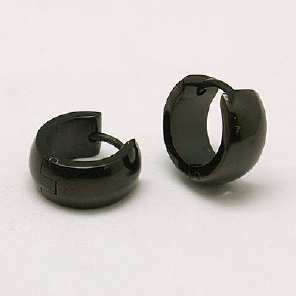 

PandaHall Personalized Unisex 304 Stainless Steel Huggie Hoop Earrings, Gunmetal, 12x13x5.5mm, Pin: 0.8mm 304 Stainless Steel Ring