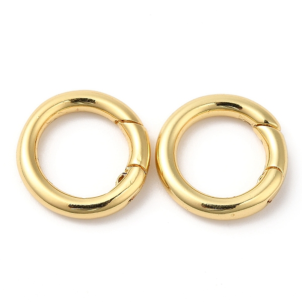 

PandaHall Brass Spring Gate Rings, Cadmium Free & Lead Free, Long-Lasting Plated, Ring, Real 18K Gold Plated, 15x14.5x3mm Brass