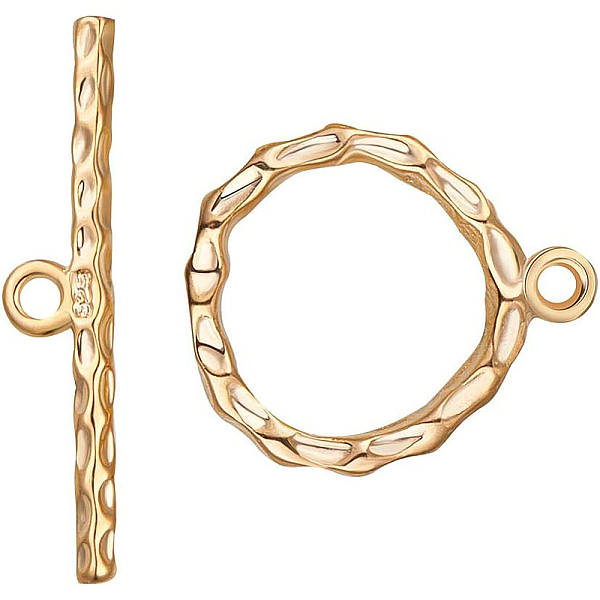 

PandaHall BENECREAT 10 Sets 18K Gold Plated Toggle Clasp Connectors for Necklace Bracelet Jewelry Making - Twisted Round, aboout 18x15mm...