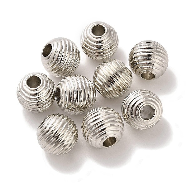 

PandaHall CCB Acrylic European Beads, Plicate Round, Platinum, 13.6x12.7mm, Hole: 4.6mm Acrylic Round