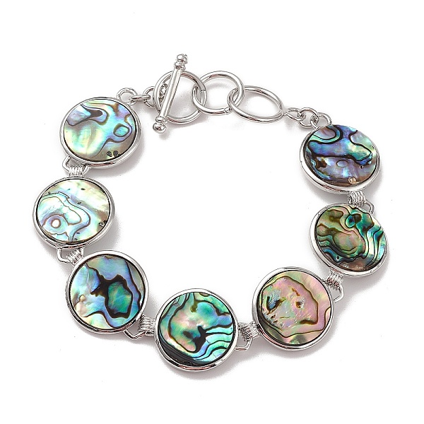 Natural Abalone Shell/Paua Shell Link Chain Bracelets